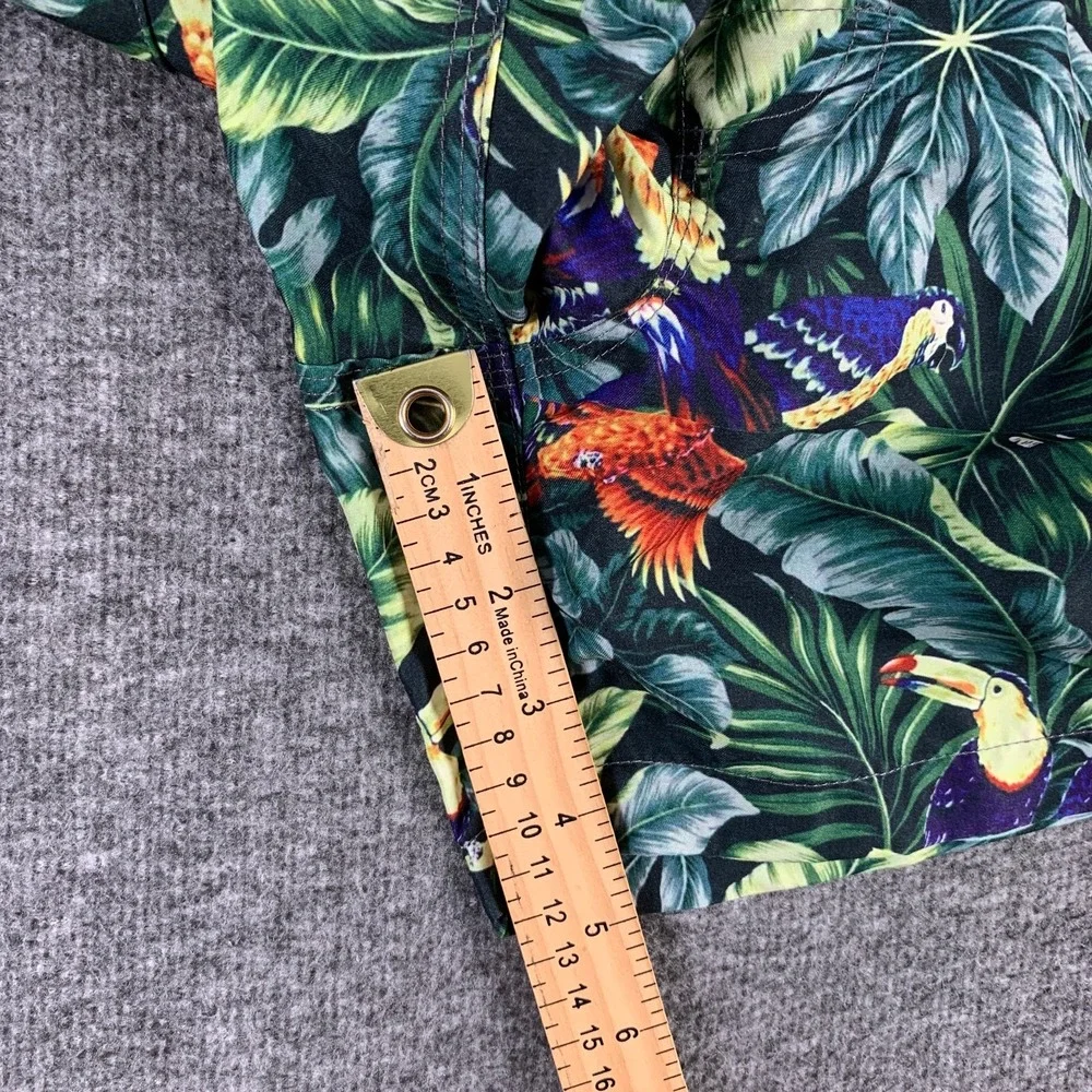 OAS Swim Trunks Men Medium Forrest Floral Birds Beach Coastal Nautical Lined